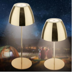 BRILONER - LED stalinė lempa belaidė IP44 su jutikliniu valdymu, nuolat reguliuojamas apšvietimas, keičiama baterija ir šviesos šaltinis, naktinė lempa, svetainė, LED lempa, baterinė stalinė lempa, lauko, 13,5 x 36 cm (DxH),