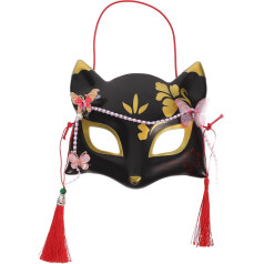 LIFKOME Kitsune Lapės kaukė Lapės veido dangtelis Kabuki kaukės Japonijos tradicinės Lapės Cosplay Kabuki kaukės Katė