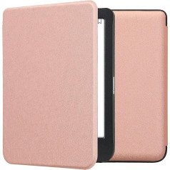 kwmobile Flip Case Compatible with Kobo Clara BW/Clara Colour/Tolino Shine (5) / Shine Colour Case - elektroninės skaityklės dėklas iš dirbtinės odos - dangtelis - Rose Gold