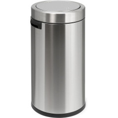 simplehuman CW1442 55 l talpos pasukama viršutinė šiukšliadėžė, šlifuotas nerūdijantis plienas, plotis 37,6 cm x aukštis 74,2 cm x gylis 37,6 cm