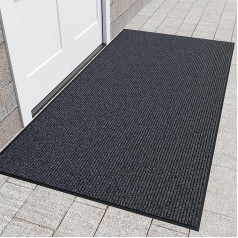 Saluro Fußmatte für den Eingangsbereich, strapazierfähig, für drinnen und draußen, 243,8 x 121,9 cm, kommerzielle Fußmatten für den Eingangsbereich, langlebige rutschfeste Gummi-Rückseite, flache