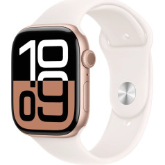 Laikrodis series 10 gps + mobilusis ryšys, 46 mm aliuminio korpusas rožinio aukso spalvos su švelniai rausvos spalvos sportiniu dirželiu - dydis s/m
