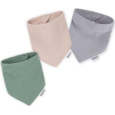 Räuberella 3 muslino šalikai 100 % medvilnės trikampio formos šalikai Burp Cloth Drool Bib Neckerchief 0-18 mėnesių