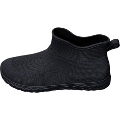 Cvanxluy Wellington Boots Moterų 40 Pusė aukščio Platus veleno batai Lietaus batai Unisex Suaugusiųjų apsauginiai Chelsea Boots Saugūs guminiai batai Wellington Boots Vandeniui atsparūs juodi lietaus batai