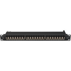 Patchpanel 24 prievadų 1u cat7 ec. pps7-1024-b juodas