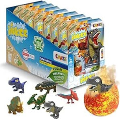 INKEE Surprise Dino 8er Set | Badekugeln Kinder mit Überraschung, 8x Ei-Form Badebomben mit Dinosaurier Figuren, Pfirsich-Eistee Aroma