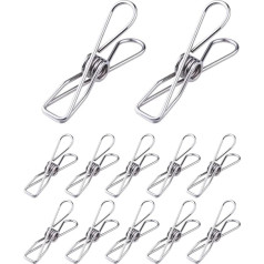 Wäscheklammern, Chip-Clips, 40 Stück, langlebige starke Metall-Wäscheklammern für Wäscheleine, Snackbeutel, Waschlappen, Bilder, Papier zu Hause, Küche, Büro (40 Stück)