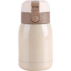 Izoliuota 200ml karštų gėrimų gertuvė iš nerūdijančio plieno be BPA, skirta mokyklai, sportui lauke, sporto salei 6,5x13cm (smėlio spalvos)
