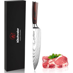Kitchvalor 5Cr15Mov 20 cm virtuvinis peilis Virtuvinis peilis Virtuvinis peilis Naudingasis peilis Nerūdijančio plieno mėsos peilis su Pakka medine rankena Aštri geležtė su dovanų dėžute