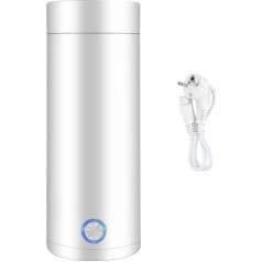 Kelioninis virdulys, kelioninis virdulys, mažas, 400 ml, nešiojamasis virdulys, kelioninis virdulys, nerūdijantis plienas, 3 minučių greito virimo su atskiriamu maitinimo kabeliu