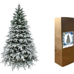 4 pėdų/1,2 m dirbtinė Kalėdų eglutė Laplandijos eglė - sniegas su žaliuoju flomasteriu 332 PE/PVC šakų antgaliai, sulankstomas metalinis stovas namų Kalėdų dekoracijoms