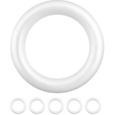 NUOBESTY Putų vainiko forma, 6 vnt. 10 cm didelis putplasčio žiedas, apvalus putplasčio modeliavimo žiedai, skirti amatams DIY meno gėlių projektams, namų vestuvių dekoravimui