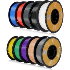 Kingroon PLA Plus (PLA+) 3D spausdintuvo gija, 10 ritinėlių, matmenų tikslumas +/- 0,03 mm, 10 kg ritinėlis, 1,75 mm, juoda, balta, pilka, raudona, mėlyna, žalia, violetinė, oda, sidabrinė, geltona