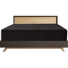 Extra tiefes Spannbettlaken für Einzelbett, schwarz - Bettlaken mit tiefer Tasche, 40 cm, weich, gebürstetes Mikrofasergewebe, schrumpffrei und lichtbeständig, Bettlaken -