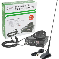 PNI CB radijo imtuvo rinkinys CB Escort HP 8000L ASQ + CB antena Papildoma 48, įskaitant cigarečių žiebtuvėlio kištuką