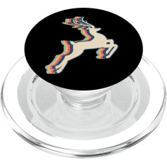 Rentier Weihnachten Weihnachtsmann Retro linijos menas PopSockets PopGrip für MagSafe
