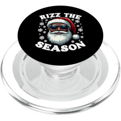 Rizz The Season Lustiger afroamerikietiškas šventinis žaislas, juodos spalvos PopSockets PopGrip für MagSafe