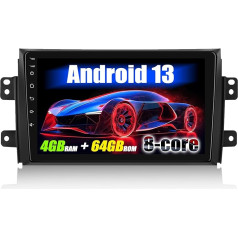 4+64G 8 branduolių SIXWIN Android 13 Carplay Android automobilinis radijas Suzuki SX4/Fiat Sedici 2006-2013, 9 colių jutiklinis ekranas, 1280 x 720, su DSP GPS WiFi BT BT USB FM RDS Radijas Mirror Link