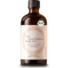 faszieology® The Good Karma Body Oil [100% natūralus ir veganiškas] - ekologiškas kūno aliejus [100 ml] su kokosų aliejumi ir vitaminais B, C ir E - maitinamasis aliejus odai, skirtas kūnui, masažui ar voniai