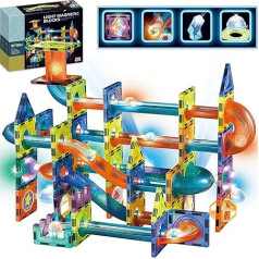Magnetiniai statybiniai blokai, STEM Montessori žaislas vaikams 3 4 5 6 7 8 metų 3D mokymosi žaislų statybinių blokų rinkinys Statybinių blokų rinkinys Dovanos berniukams, mergaitėms Orbitiniai blokai Kelio pastatymas (110