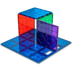 Playmags 172 Vienas 12 x 12 colių ir keturi 6 x 6 colių itin patvarių statybinių stabilizatorių rinkinys