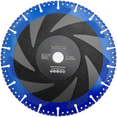 SHDIATOOL Deimantinis diskas 230 mm / 9 colių universalus pjūklo diskas, skirtas armuotam betonui Metalui Aliuminiui Armatūrai Geležis PVC Visoms kietoms medžiagoms