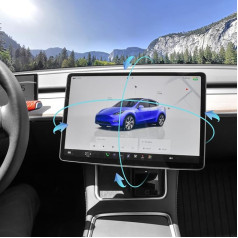AAMHHM Ekrano pasukamas laikiklis, skirtas Tesla Model 3 Highland 2024 kairėn/dešinėn 30° aukštyn/žemyn 15° pasukamas keturiomis kryptimis Aliuminio lydinio Tesla ekrano pasukamas laikiklis