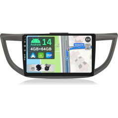 YUNTX Android 14 automobilinis radijas Honda CRV 2012-2016-[Integruotas CarPlay/Android Car/GPS]-10.1 colių IPS jutiklinis ekranas Nemokama kamera DAB/Steering Wheel Control/MirrorLink/Bluetooth 5.0/WiFi/USB/4G