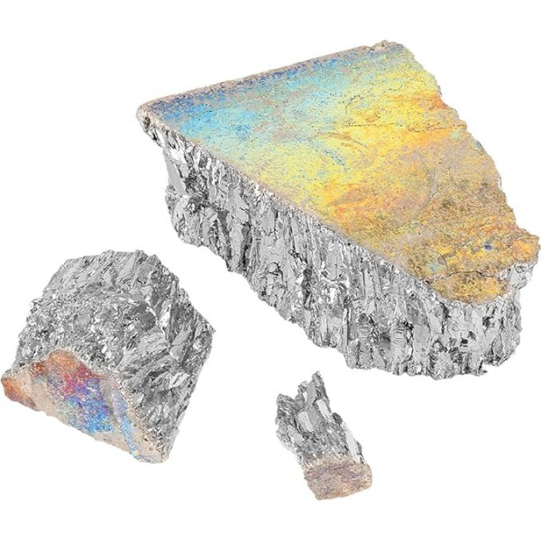 Akozon Bismutas, bismuto kristalas, bismutas Bismuto baras 1000 g bismuto metalo baro gabalas 99,99 % gryno kristalo geodų bismuto akmuo, skirtas didelio grynumo žaliavoms / žuvų masalui gaminti