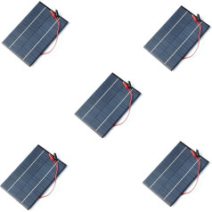 Blmirror 5 x 4,2 W 18 V saulės elementų polikristalinė saulės baterija + aligatoriaus spaustukas 12 V akumuliatoriui įkrauti 200 x 130 x 3 mm