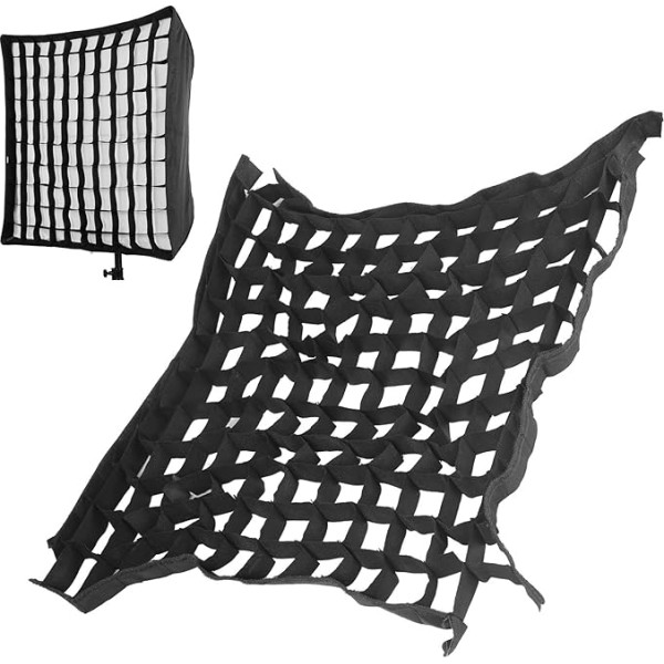 Softbox Honeycomb Grid, kvadratinis 60 x 60 cm 23,6 colių Softbox Cellular Grid Mesh Portable Sulankstomas fotografijos fotografavimo studijos priedai