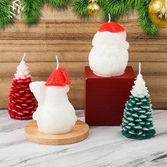 4 kalėdinių kvapiųjų žvakių pakuotė, 3D kalėdinės eglutės Kalėdų Senelio Snieguolio žvakių dekoracijos namams Kalėdų dovana moterims, draugams, šeimos nariams, draugėms