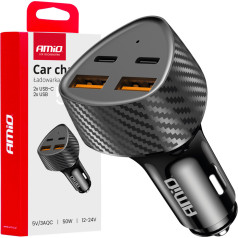 Automobilinis įkroviklis 50w 2x usb-a + 2x usb-c -04284