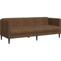 Vidaxl Sofa 3-vietė sofa Lounge sofa Minkšta sofa Svetainės baldai Svetainės baldai Svetainės baldai 3-vietė sofa Loveseat Brown Faux Leather Suede
