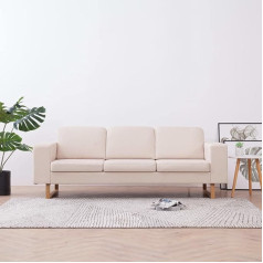 ‎Junzai JUNZAI 3-vietė sofa, sofa lova, sofa lova, sofa su miego funkcija, sofa lova, sofos ir sofos, relaksacinė sofa, audinys Cream White