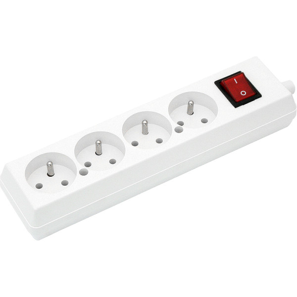 9834# Kištukinis lizdas gn-470ws 4 lizdų su įžemintu jungikliu