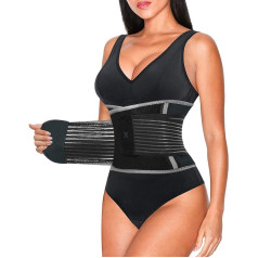 Finlin Ladies Waist Trainer Slim Waist Trimmer Back Support Belt Weight Loss Exercise Fitness Improvement Sweat Effect, Black, X-Large