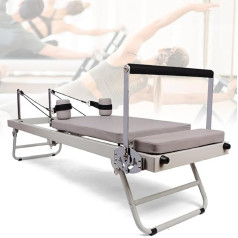 KLUFO Pilates Reformer didelis prietaisas, daugiafunkcinis sulankstomas Pilates Reformer stuburo korektorius su Reformer Box paminkštinta šokinėjimo lenta, skirtas namų prietaisui, veiklos kambariui, sporto salei