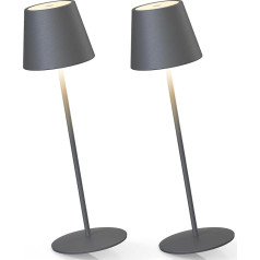 MALUX belaidis stalinis šviestuvas, 2 vnt., jutiklinis valdymas, reguliuojamas apšvietimas, šilta balta spalva, 2700K-4000K LED stalinis šviestuvas, baterija, atsparus vandeniui, IP54 LED stalinis šviestuvas sodui, valgomajam stalui, miegamajam, balk