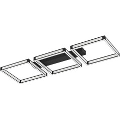 EGLO Altapile LED lubų šviestuvas, minimalistinis svetainės kambario šviestuvas, pagamintas iš juodo metalo ir balto plastiko, LED virtuvės šviestuvas, šiltos baltos spalvos, L 100 cm