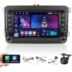 [4G + 64G] Hikity Android 13 Autoraido Golf 5 6 VW EOS Polo Touran Passat B6 Belaidis Carplay Android automobilis 7 colių radijo navigacija su 32EQ FM/RDS GPS WiFi Bluetooth 1280 x 720 pikselių MIC Galinis vaizdas