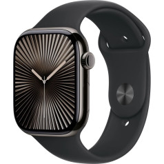 Laikrodis series 10 gps + mobilusis ryšys, 46 mm titano šiferio spalvos korpusas su juodu sportiniu dirželiu - dydis s/m