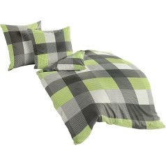 Bierbaum Patalynės dizainas Flannelette įvairiaspalvė 135 x 200 cm ir 80 x 80 cm Pagaminta Vokietijoje, kivi, 155 x 220 cm