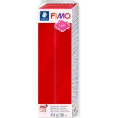 STAEDTLER FIMO 8021-2 Orkaitėje kietėjantis modelinas Minkštas raudonas didelis blokas 454 g Minkštas ir glotnus, skirtas pradedantiesiems ir mėgėjams menininkams