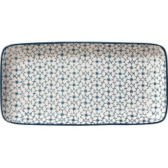 Bloomingville Kristina Retro serviravimo lėkštė Kvadratinė Vintage stačiakampė L 31 x H 3 x W 15,5 cm Mėlyna keramika