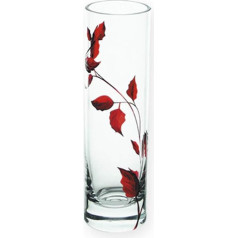 Kokybiškas cilindrinis stiklas Rankomis pūstos / rankomis dekoruotos vazos Idealiai tinka Ruby vestuvių 40-osios vestuvės 19.5cm