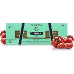 Cipriani Tagliolini, itin ploni itališki kiaušinių makaronai iš kietųjų kviečių manų kruopų, klasikiniai Tagliolini su šviežiais kiaušiniais, makaronai iš Italijos, lėtai džiūstantys, 250 g