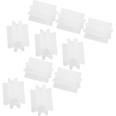 10 vnt. balto plastiko 8 dantų 2 mm skersmens veleno Dia 