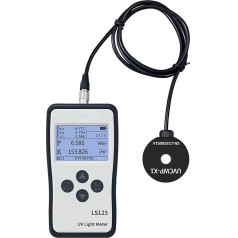 UV-Tester, Uva Uvb Meter Uv Radiometer Licht Bestrahlungsstärke LS125 Ultraviolett Messung Mit Benutzer freundliches Design, Tragbares UV-Leistungsmessgerät(UVALED-X3)