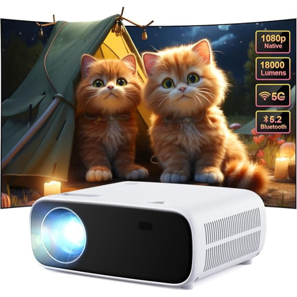 16000 liumenų Full HD 1080P projektorius Namų kinas 5G WiFi 